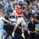 Manchester, England, 28th August 2021. Cedric Soares of Arsenal during the Premier League match at the Etihad Stadium, M