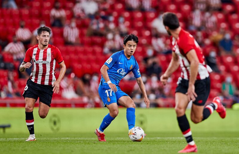 Takefusa Kubo of RCD Mallorca in action. Athletic Bilbao
