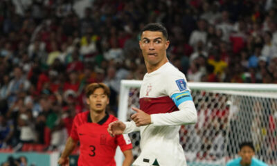 Cristiano Ronaldo Portugalin paidassa.